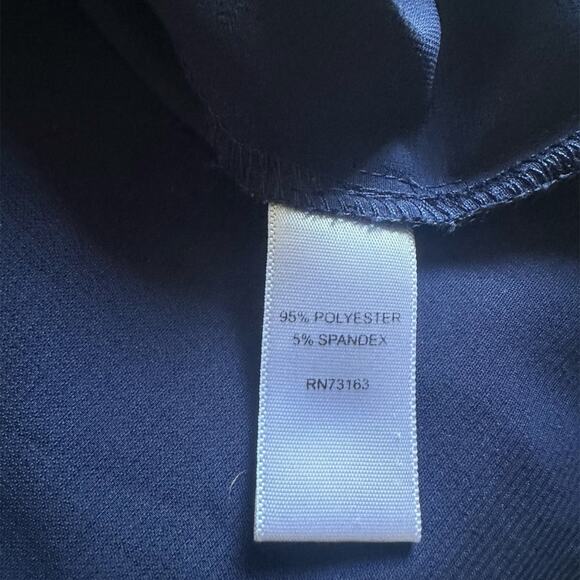 Spence Navy Blue Sleeveless Button-Down Blouse Minimalist Style Vintage Size L - Picture 5 of 7